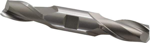 Hertel - 25/32", 1-9/16" LOC, 7/8" Shank Diam, 5-1/2" OAL, 2 Flute, High Speed Steel Square End Mill - Double End, Uncoated, Spiral Flute, 30° Helix, Centercutting, Right Hand Cut, Right Hand Flute - Eagle Tool & Supply