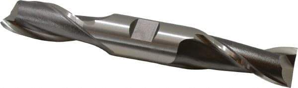 Hertel - 13/16", 1-9/16" LOC, 7/8" Shank Diam, 5-1/2" OAL, 2 Flute, High Speed Steel Square End Mill - Double End, Uncoated, Spiral Flute, 30° Helix, Centercutting, Right Hand Cut, Right Hand Flute - Eagle Tool & Supply