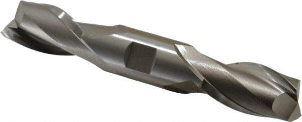 Hertel - 7/8", 1-9/16" LOC, 7/8" Shank Diam, 5-1/2" OAL, 2 Flute, High Speed Steel Square End Mill - Double End, Uncoated, Spiral Flute, 30° Helix, Centercutting, Right Hand Cut, Right Hand Flute - Eagle Tool & Supply