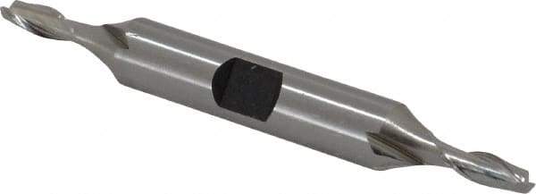 Hertel - 11/64", 7/16" LOC, 3/8" Shank Diam, 3-1/8" OAL, 2 Flute, High Speed Steel Square End Mill - Double End, Uncoated, Spiral Flute, 30° Helix, Centercutting, Right Hand Cut, Right Hand Flute - Eagle Tool & Supply