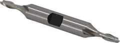 Hertel - 11/64", 7/16" LOC, 3/8" Shank Diam, 3-1/8" OAL, 2 Flute, High Speed Steel Square End Mill - Double End, Uncoated, Spiral Flute, 30° Helix, Centercutting, Right Hand Cut, Right Hand Flute - Eagle Tool & Supply