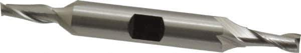 Hertel - 13/64", 1/2" LOC, 3/8" Shank Diam, 3-1/8" OAL, 2 Flute, High Speed Steel Square End Mill - Double End, Uncoated, Spiral Flute, 30° Helix, Centercutting, Right Hand Cut, Right Hand Flute - Eagle Tool & Supply