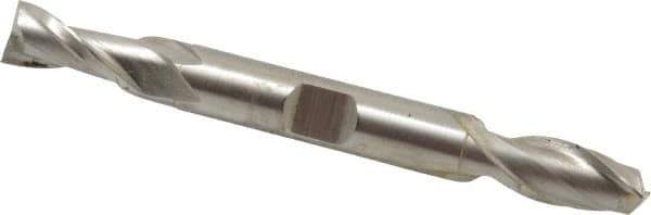 Hertel - 23/64", 9/16" LOC, 3/8" Shank Diam, 3-1/8" OAL, 2 Flute, High Speed Steel Square End Mill - Double End, Uncoated, Spiral Flute, 30° Helix, Centercutting, Right Hand Cut, Right Hand Flute - Eagle Tool & Supply