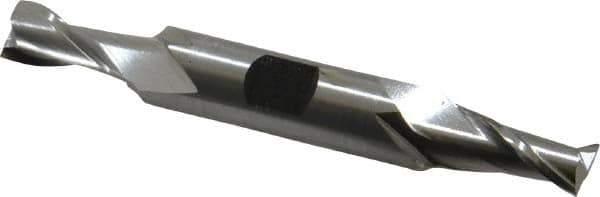 Hertel - 25/64", 13/16" LOC, 1/2" Shank Diam, 3-3/4" OAL, 2 Flute, High Speed Steel Square End Mill - Double End, Uncoated, Spiral Flute, 30° Helix, Centercutting, Right Hand Cut, Right Hand Flute - Eagle Tool & Supply