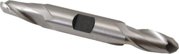 Hertel - 7/16" Diam, 13/16" LOC, 2 Flute High Speed Steel Ball End Mill - Uncoated, Double End, 3-3/4" OAL, 1/2" Shank Diam, Spiral Flute - Eagle Tool & Supply