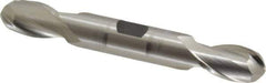 Hertel - 1/2" Diam, 13/16" LOC, 2 Flute High Speed Steel Ball End Mill - Uncoated, Double End, 3-3/4" OAL, 1/2" Shank Diam, Spiral Flute - Eagle Tool & Supply