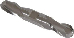 Hertel - 3/4" Diam, 1-5/16" LOC, 2 Flute High Speed Steel Ball End Mill - Uncoated, Double End, 5" OAL, 3/4" Shank Diam, Spiral Flute - Eagle Tool & Supply