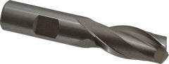 Hertel - 21/32", 1-5/16" LOC, 5/8" Shank Diam, 3-5/16" OAL, 2 Flute, High Speed Steel Square End Mill - Single End, Uncoated, Spiral Flute, 30° Helix, Centercutting, Right Hand Cut, Right Hand Flute - Eagle Tool & Supply