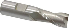 Hertel - 23/32", 1-5/16" LOC, 3/4" Shank Diam, 3-5/16" OAL, 2 Flute, High Speed Steel Square End Mill - Single End, Uncoated, Spiral Flute, 30° Helix, Centercutting, Right Hand Cut, Right Hand Flute - Eagle Tool & Supply