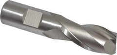 Hertel - 25/32", 1-1/2" LOC, 3/4" Shank Diam, 3-1/2" OAL, 2 Flute, High Speed Steel Square End Mill - Single End, Uncoated, Spiral Flute, 30° Helix, Centercutting, Right Hand Cut, Right Hand Flute - Eagle Tool & Supply