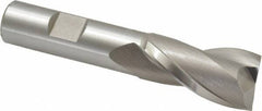 Hertel - 13/16", 1-1/2" LOC, 5/8" Shank Diam, 3-5/8" OAL, 2 Flute, High Speed Steel Square End Mill - Single End, Uncoated, Spiral Flute, 30° Helix, Centercutting, Right Hand Cut, Right Hand Flute - Eagle Tool & Supply