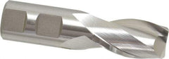 Hertel - 27/32", 1-1/2" LOC, 7/8" Shank Diam, 3-1/2" OAL, 2 Flute, High Speed Steel Square End Mill - Single End, Uncoated, Spiral Flute, 30° Helix, Centercutting, Right Hand Cut, Right Hand Flute - Eagle Tool & Supply