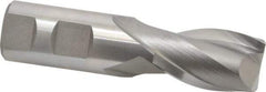 Hertel - 1", 1-5/8" LOC, 1" Shank Diam, 4-1/8" OAL, 2 Flute, High Speed Steel Square End Mill - Single End, Uncoated, Spiral Flute, 30° Helix, Centercutting, Right Hand Cut, Right Hand Flute - Eagle Tool & Supply