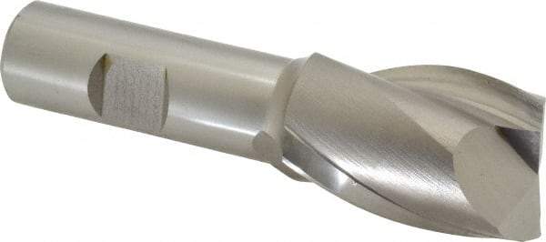 Hertel - 1-1/8", 1-5/8" LOC, 3/4" Shank Diam, 3-7/8" OAL, 2 Flute, High Speed Steel Square End Mill - Single End, Uncoated, Spiral Flute, 30° Helix, Centercutting, Right Hand Cut, Right Hand Flute - Eagle Tool & Supply