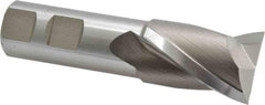 Hertel - 1-1/8", 1-5/8" LOC, 7/8" Shank Diam, 3-7/8" OAL, 2 Flute, High Speed Steel Square End Mill - Single End, Uncoated, Spiral Flute, 30° Helix, Centercutting, Right Hand Cut, Right Hand Flute - Eagle Tool & Supply
