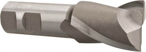 Hertel - 1-1/4", 1-5/8" LOC, 7/8" Shank Diam, 3-7/8" OAL, 2 Flute, High Speed Steel Square End Mill - Single End, Uncoated, Spiral Flute, 30° Helix, Centercutting, Right Hand Cut, Right Hand Flute - Eagle Tool & Supply