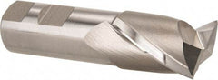 Hertel - 1-1/4", 1-5/8" LOC, 1" Shank Diam, 4-1/8" OAL, 2 Flute, High Speed Steel Square End Mill - Single End, Uncoated, Spiral Flute, 30° Helix, Centercutting, Right Hand Cut, Right Hand Flute - Eagle Tool & Supply