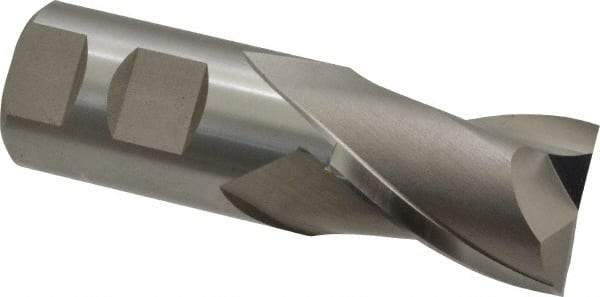 Hertel - 1-1/4", 1-5/8" LOC, 1-1/4" Shank Diam, 4-1/8" OAL, 2 Flute, High Speed Steel Square End Mill - Single End, Uncoated, Spiral Flute, 30° Helix, Centercutting, Right Hand Cut, Right Hand Flute - Eagle Tool & Supply