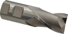 Hertel - 1-1/4", 1-5/8" LOC, 1-1/4" Shank Diam, 4-1/8" OAL, 2 Flute, High Speed Steel Square End Mill - Single End, Uncoated, Spiral Flute, 30° Helix, Centercutting, Right Hand Cut, Right Hand Flute - Eagle Tool & Supply