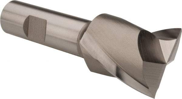 Hertel - 1-3/8", 1-1/2" LOC, 3/4" Shank Diam, 3-7/8" OAL, 2 Flute, High Speed Steel Square End Mill - Single End, Uncoated, Spiral Flute, 30° Helix, Centercutting, Right Hand Cut, Right Hand Flute - Eagle Tool & Supply