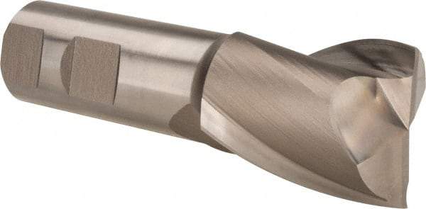 Hertel - 1-3/8", 1-5/8" LOC, 1" Shank Diam, 4-1/8" OAL, 2 Flute, High Speed Steel Square End Mill - Single End, Uncoated, Spiral Flute, 30° Helix, Centercutting, Right Hand Cut, Right Hand Flute - Eagle Tool & Supply