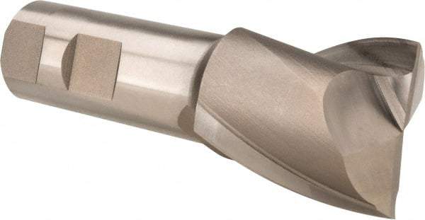 Hertel - 1-1/2", 1-5/8" LOC, 1" Shank Diam, 4-1/8" OAL, 2 Flute, High Speed Steel Square End Mill - Single End, Uncoated, Spiral Flute, 30° Helix, Centercutting, Right Hand Cut, Right Hand Flute - Eagle Tool & Supply