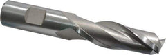 Hertel - 3/4", 2-1/4" LOC, 3/4" Shank Diam, 4-1/2" OAL, 2 Flute, High Speed Steel Square End Mill - Single End, Uncoated, Spiral Flute, 30° Helix, Centercutting, Right Hand Cut, Right Hand Flute - Eagle Tool & Supply