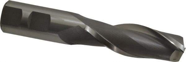 Hertel - 7/8", 2-1/2" LOC, 7/8" Shank Diam, 4-3/4" OAL, 2 Flute, High Speed Steel Square End Mill - Single End, Uncoated, Centercutting - Eagle Tool & Supply
