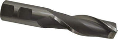 Hertel - 7/8", 2-1/2" LOC, 7/8" Shank Diam, 4-3/4" OAL, 2 Flute, High Speed Steel Square End Mill - Single End, Uncoated, Centercutting - Eagle Tool & Supply