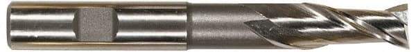 Hertel - 1", 2-1/2" LOC, 1" Shank Diam, 7-1/4" OAL, 2 Flute, High Speed Steel Square End Mill - Single End, Uncoated, Spiral Flute, 30° Helix, Centercutting, Right Hand Cut, Right Hand Flute - Eagle Tool & Supply