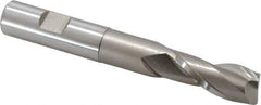 Hertel - 5/8", 1-3/8" LOC, 5/8" Shank Diam, 4-5/8" OAL, 2 Flute, High Speed Steel Square End Mill - Single End, Uncoated, Spiral Flute, 30° Helix, Centercutting, Right Hand Cut, Right Hand Flute - Eagle Tool & Supply