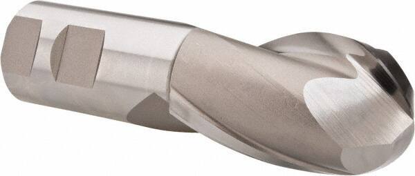 Hertel - 1-1/2" Diam, 2-1/2" LOC, 2 Flute High Speed Steel Ball End Mill - Uncoated, Single End, 5" OAL, 1-1/4" Shank Diam, Spiral Flute - Eagle Tool & Supply