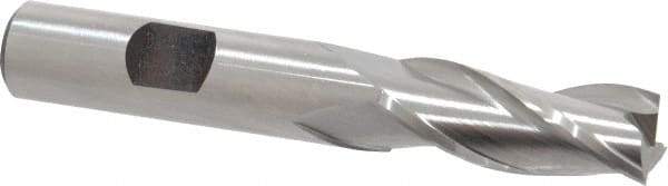 Hertel - 1/2", 1-1/4" LOC, 1/2" Shank Diam, 3-1/4" OAL, 3 Flute, High Speed Steel Square End Mill - Single End, Uncoated, Spiral Flute, 30° Helix, Centercutting, Right Hand Cut, Right Hand Flute - Eagle Tool & Supply