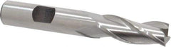 Hertel - 1/2", 1-1/4" LOC, 1/2" Shank Diam, 3-1/4" OAL, 3 Flute, High Speed Steel Square End Mill - Single End, Uncoated, Spiral Flute, 30° Helix, Centercutting, Right Hand Cut, Right Hand Flute - Eagle Tool & Supply