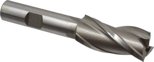 Hertel - 3/4", 1-5/8" LOC, 1/2" Shank Diam, 3-5/8" OAL, 3 Flute, High Speed Steel Square End Mill - Single End, Uncoated, Centercutting - Eagle Tool & Supply