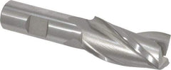 Hertel - 1", 1-7/8" LOC, 3/4" Shank Diam, 4-1/8" OAL, 3 Flute, High Speed Steel Square End Mill - Single End, Uncoated, Spiral Flute, 30° Helix, Centercutting, Right Hand Cut, Right Hand Flute - Eagle Tool & Supply