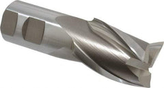 Hertel - 1-1/2", 2" LOC, 1-1/4" Shank Diam, 4-1/2" OAL, 3 Flute, High Speed Steel Square End Mill - Single End, Uncoated, Spiral Flute, 30° Helix, Centercutting, Right Hand Cut, Right Hand Flute - Eagle Tool & Supply