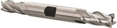 Hertel - 9/16", 1-3/8" LOC, 5/8" Shank Diam, 5" OAL, 4 Flute, High Speed Steel Square End Mill - Double End, Uncoated, Spiral Flute, 30° Helix, Centercutting, Right Hand Cut, Right Hand Flute - Eagle Tool & Supply