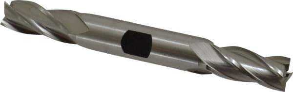 Hertel - 15/32", 1" LOC, 1/2" Shank Diam, 4-1/8" OAL, 4 Flute, High Speed Steel Square End Mill - Double End, Uncoated, Spiral Flute, 30° Helix, Right Hand Cut, Right Hand Flute - Eagle Tool & Supply