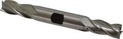 Hertel - 15/32", 1" LOC, 1/2" Shank Diam, 4-1/8" OAL, 4 Flute, High Speed Steel Square End Mill - Double End, Uncoated, Spiral Flute, 30° Helix, Right Hand Cut, Right Hand Flute - Eagle Tool & Supply