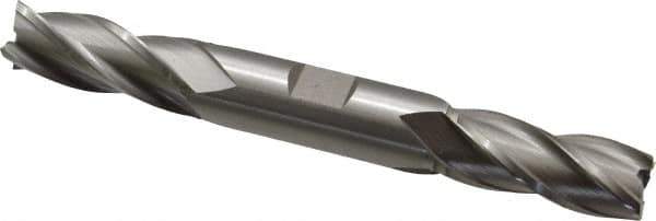 Hertel - 19/32", 1-3/8" LOC, 5/8" Shank Diam, 5" OAL, 4 Flute, High Speed Steel Square End Mill - Double End, Uncoated, Spiral Flute, 30° Helix, Right Hand Cut, Right Hand Flute - Eagle Tool & Supply