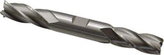 Hertel - 19/32", 1-3/8" LOC, 5/8" Shank Diam, 5" OAL, 4 Flute, High Speed Steel Square End Mill - Double End, Uncoated, Spiral Flute, 30° Helix, Right Hand Cut, Right Hand Flute - Eagle Tool & Supply