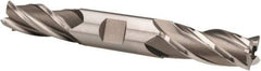 Hertel - 11/16", 1-5/8" LOC, 3/4" Shank Diam, 5-5/8" OAL, 4 Flute, High Speed Steel Square End Mill - Double End, Uncoated, Spiral Flute, 30° Helix, Right Hand Cut, Right Hand Flute - Eagle Tool & Supply