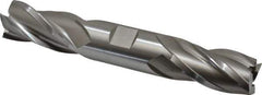 Hertel - 1", 1-7/8" LOC, 1" Shank Diam, 6-3/8" OAL, 4 Flute, High Speed Steel Square End Mill - Double End, Uncoated, Spiral Flute, 30° Helix, Right Hand Cut, Right Hand Flute - Eagle Tool & Supply