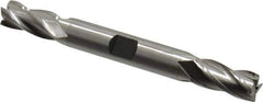 Hertel - 23/64", 3/4" LOC, 3/8" Shank Diam, 3-1/2" OAL, 4 Flute, High Speed Steel Square End Mill - Double End, Uncoated, Spiral Flute, 30° Helix, Right Hand Cut, Right Hand Flute - Eagle Tool & Supply