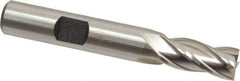 Hertel - 11/32", 3/4" LOC, 3/8" Shank Diam, 2-1/2" OAL, 4 Flute, High Speed Steel Square End Mill - Single End, Uncoated, Spiral Flute, 30° Helix, Right Hand Cut, Right Hand Flute - Eagle Tool & Supply