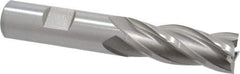 Hertel - 5/8", 1-5/8" LOC, 5/8" Shank Diam, 3-3/4" OAL, 4 Flute, High Speed Steel Square End Mill - Single End, Uncoated, Spiral Flute, 30° Helix, Right Hand Cut, Right Hand Flute - Eagle Tool & Supply