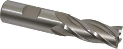 Hertel - 23/32", 1-5/8" LOC, 3/4" Shank Diam, 3-7/8" OAL, 4 Flute, High Speed Steel Square End Mill - Single End, Uncoated, Spiral Flute, 30° Helix, Right Hand Cut, Right Hand Flute - Eagle Tool & Supply