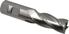 Hertel - 27/32", 1-7/8" LOC, 7/8" Shank Diam, 4-1/8" OAL, 4 Flute, High Speed Steel Square End Mill - Single End, Uncoated - Eagle Tool & Supply