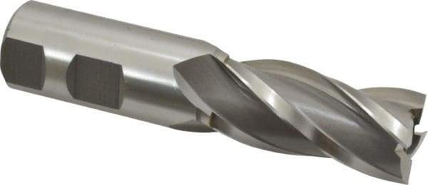 Hertel - 31/32", 2" LOC, 1" Shank Diam, 4-1/2" OAL, 4 Flute, High Speed Steel Square End Mill - Single End, Uncoated, Spiral Flute, 30° Helix, Right Hand Cut, Right Hand Flute - Eagle Tool & Supply